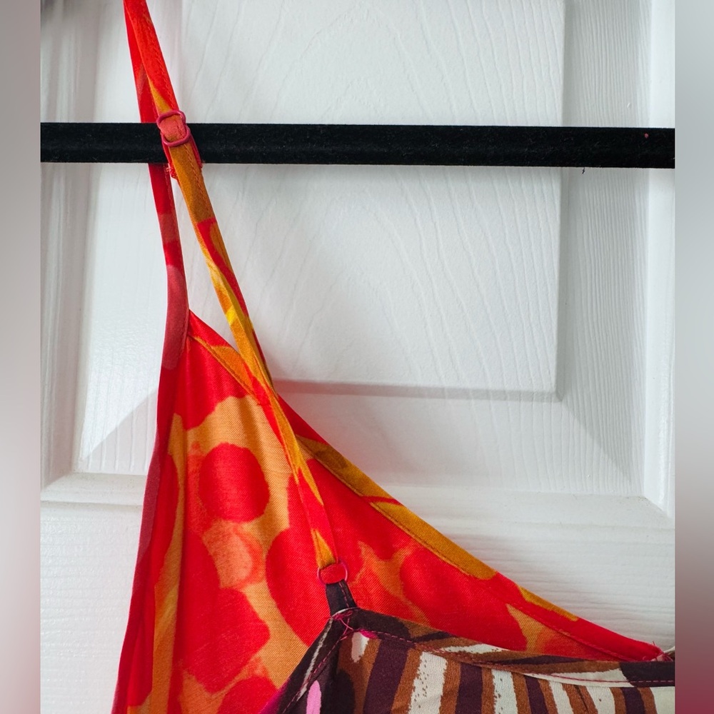 Farm Rio Printed Satin Slip Midi Dress - Picture 9 of 16